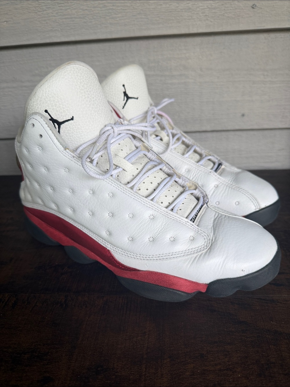 Jordan 13 Retro High-Top Sneakers - White, Red & Black